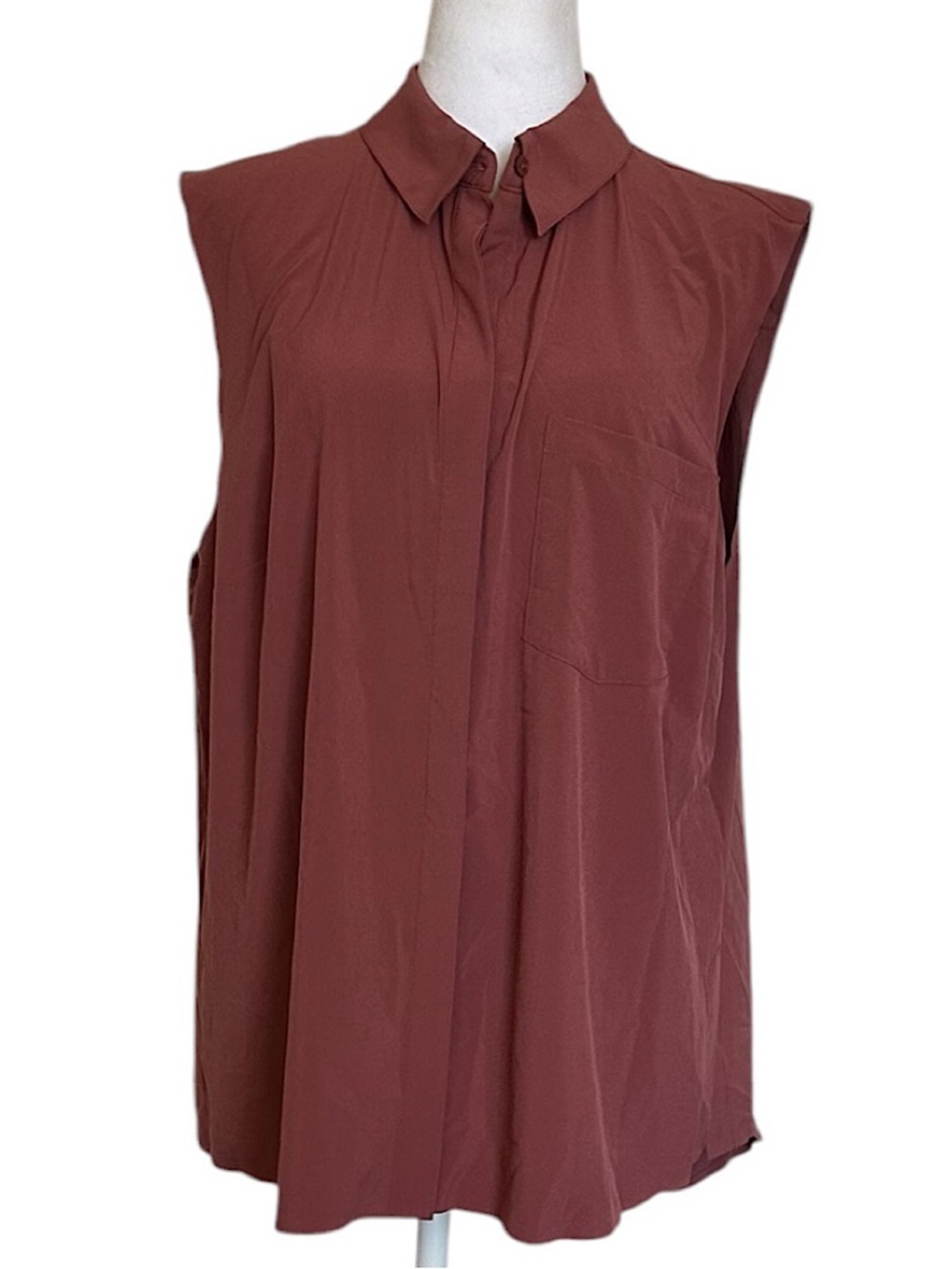 Athleta Everlasting Tank Top Women XL Pink Sleeveless Button Up Flowy Athleisure